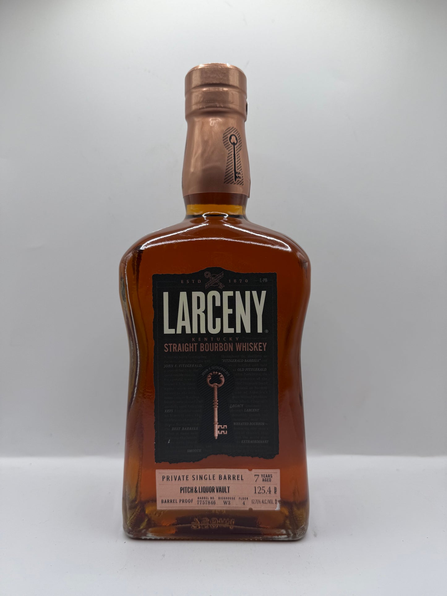 Larceny/PITCH Single Barrel 7 year Bourbon