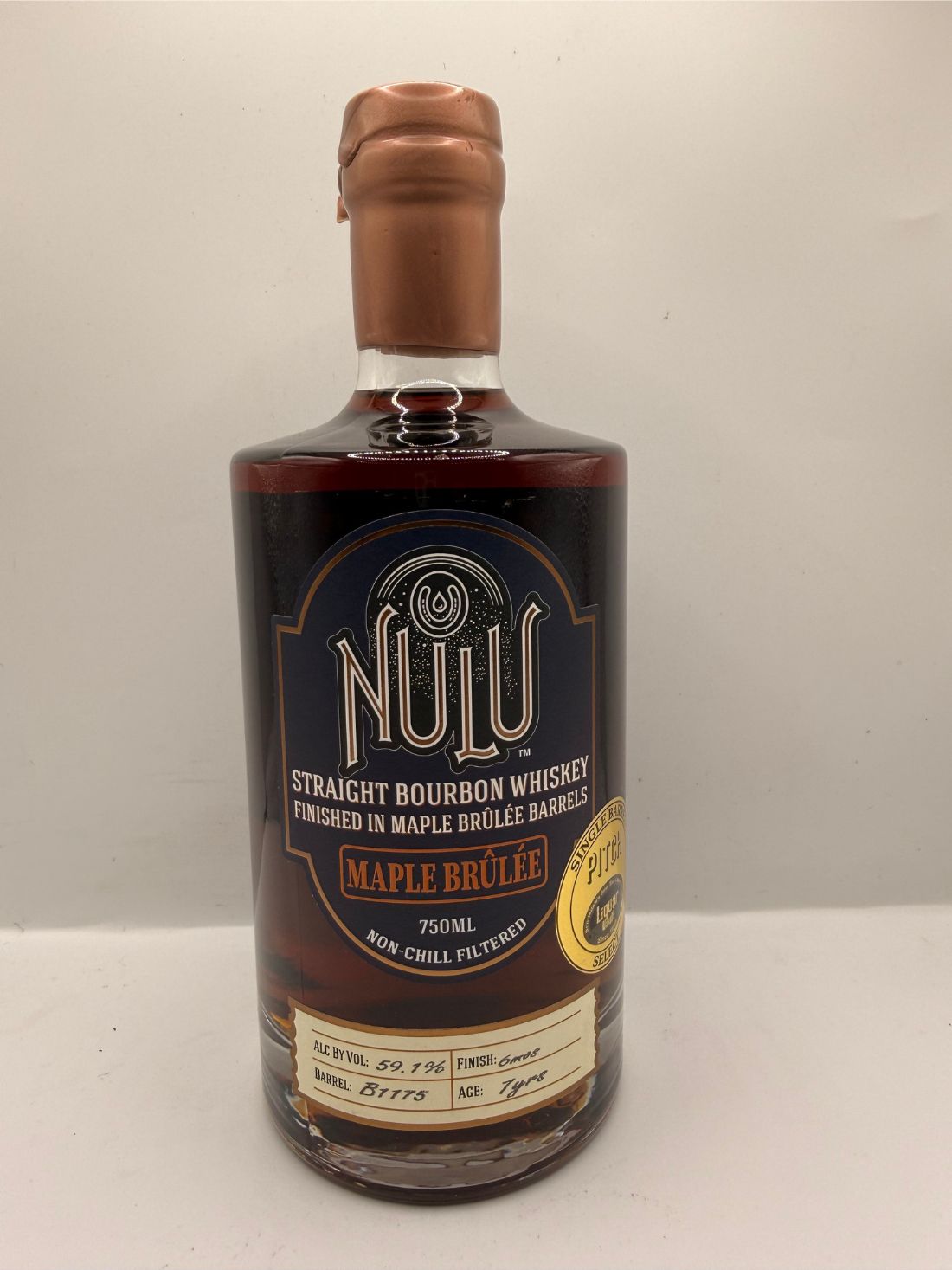 1 Bottle PITCH/LV Nulu Maple Brulee Single Barrel Bourbon