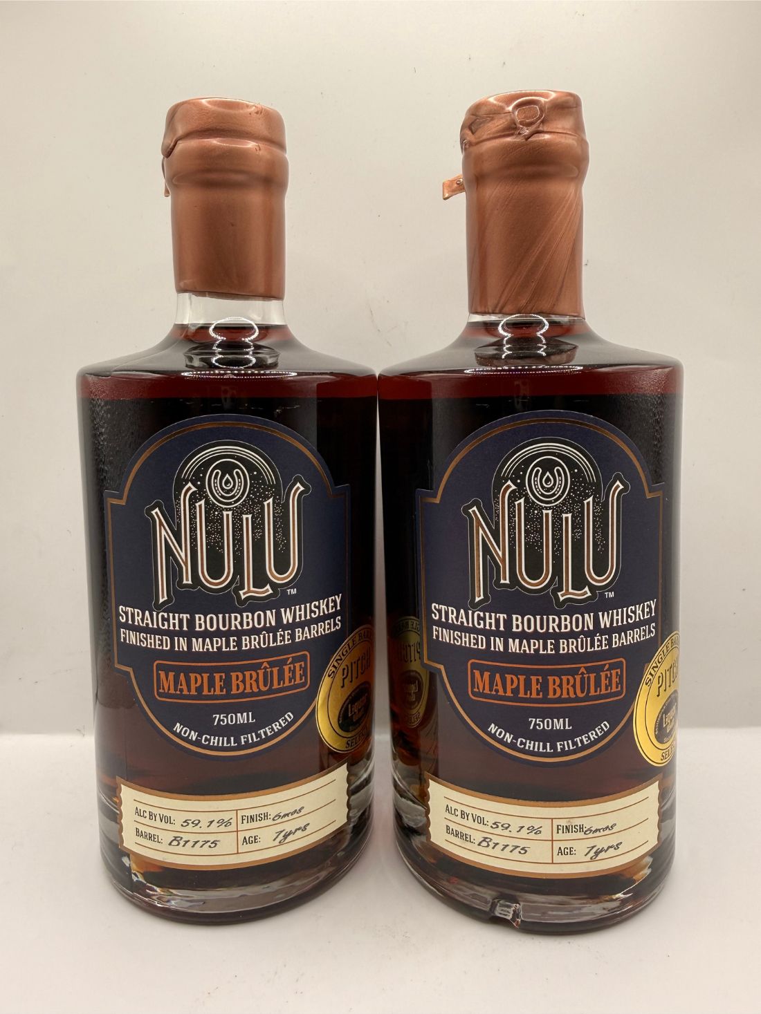 2 Bottles PITCH/LV Nulu Maple Brulee Single Barrel Bourbon