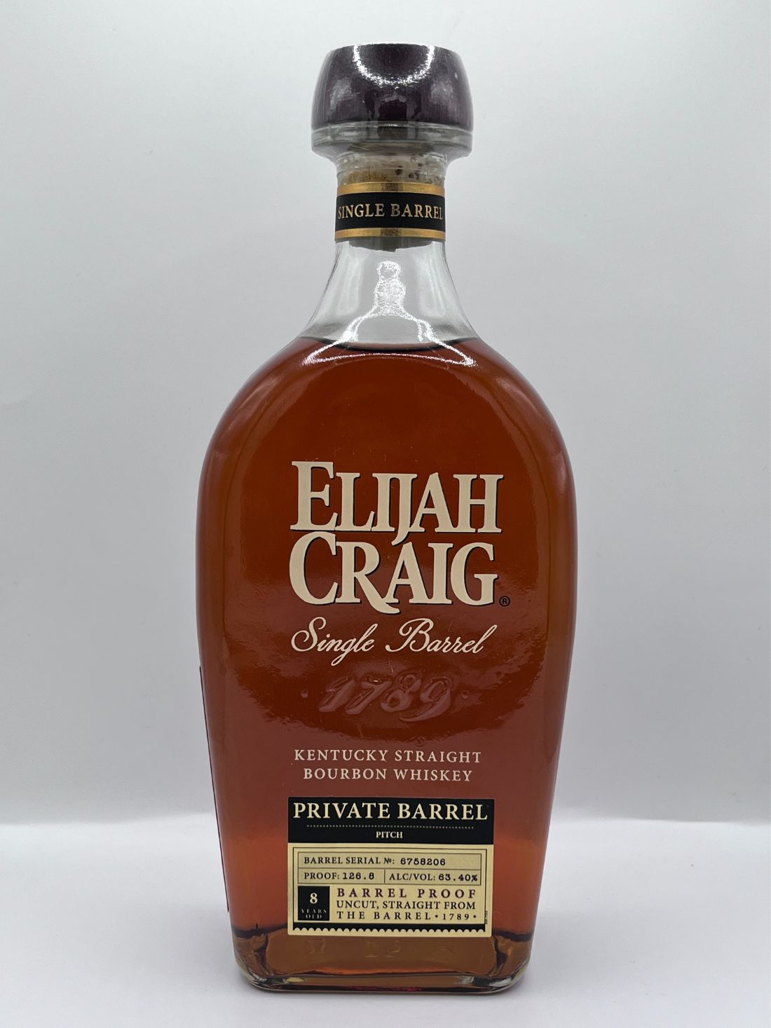 Pitch/ Liqour Vault Elijah Craig Single Barrel 8 year Bourbon